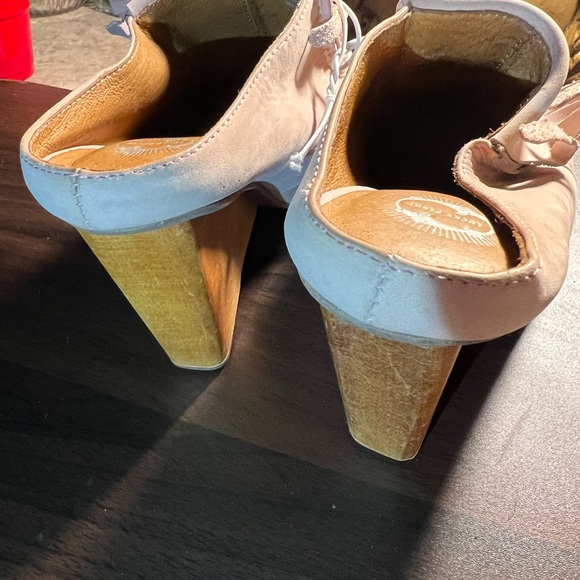 Anthro Lucky Penny Towering Tassel pink Mules - Picture 5 of 12